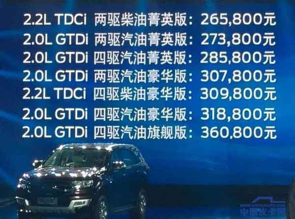 26.58—36.08万元  江铃福特撼路者正式上市