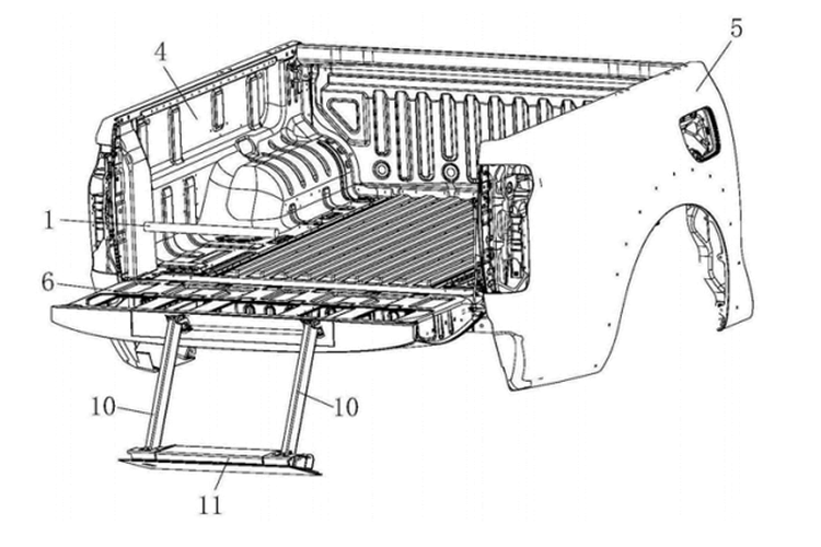 上下货箱将更加轻松 两项皮卡货箱尾门踏板专利公布