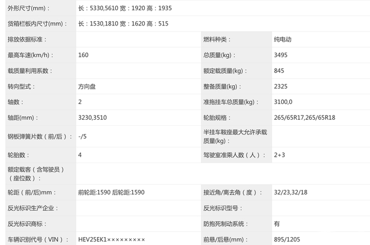 又一款纯电皮卡即将推出 威麟R08EV亮相工信部公告